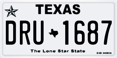 TX license plate DRU1687