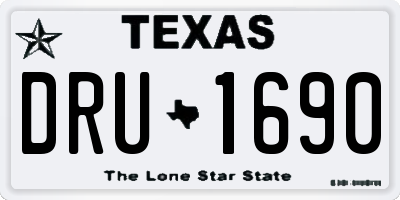 TX license plate DRU1690