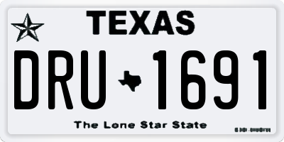 TX license plate DRU1691