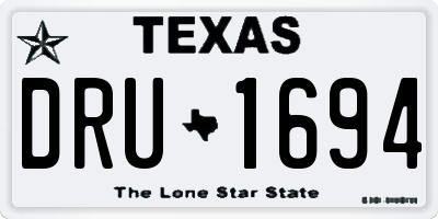 TX license plate DRU1694