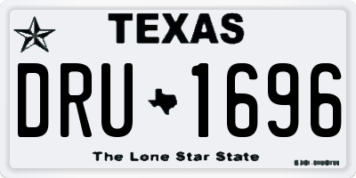 TX license plate DRU1696
