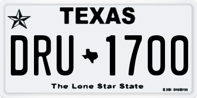 TX license plate DRU1700