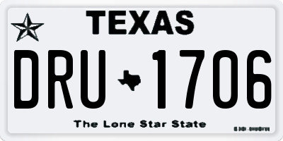 TX license plate DRU1706