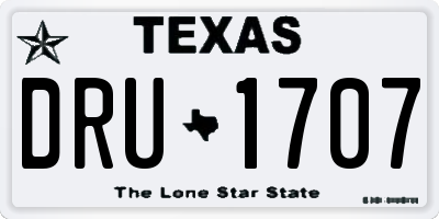 TX license plate DRU1707