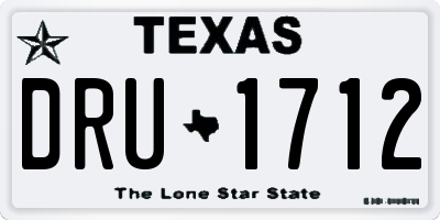 TX license plate DRU1712