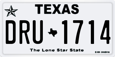 TX license plate DRU1714