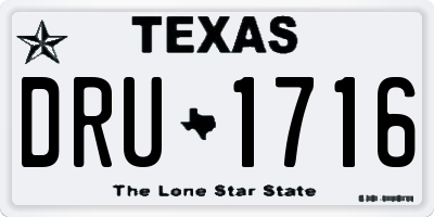 TX license plate DRU1716
