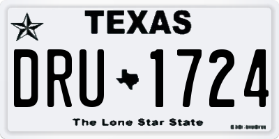 TX license plate DRU1724