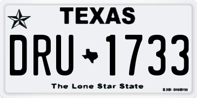 TX license plate DRU1733