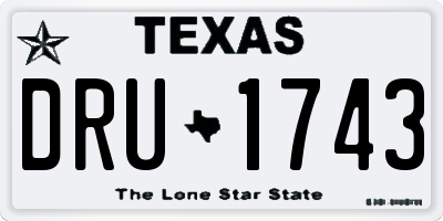 TX license plate DRU1743