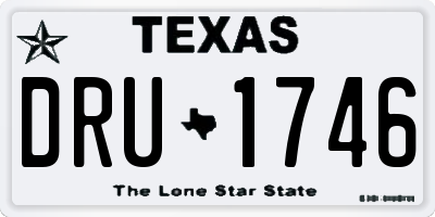 TX license plate DRU1746