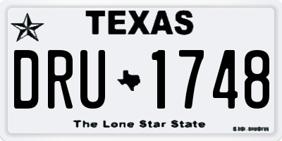 TX license plate DRU1748