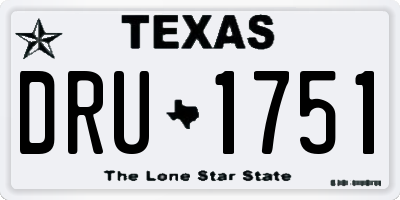 TX license plate DRU1751