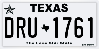 TX license plate DRU1761