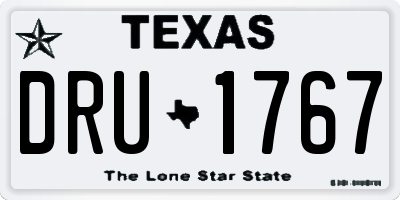 TX license plate DRU1767