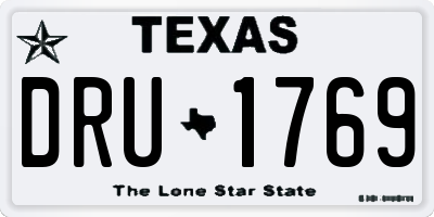 TX license plate DRU1769