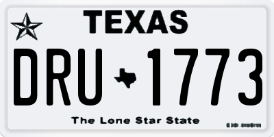 TX license plate DRU1773