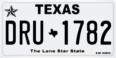 TX license plate DRU1782