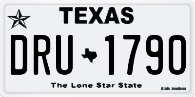 TX license plate DRU1790