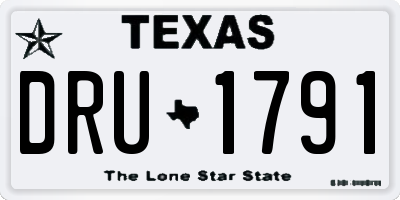 TX license plate DRU1791