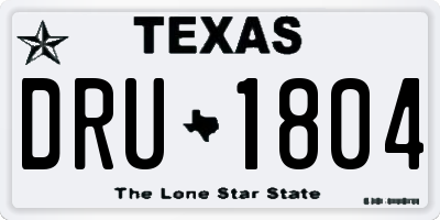 TX license plate DRU1804