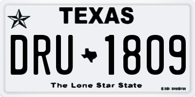 TX license plate DRU1809