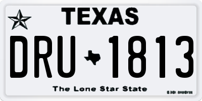 TX license plate DRU1813