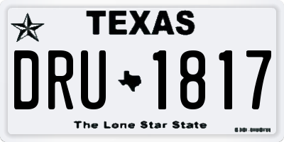 TX license plate DRU1817