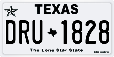 TX license plate DRU1828