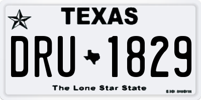 TX license plate DRU1829