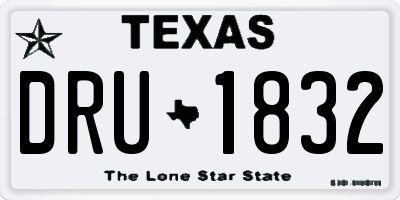TX license plate DRU1832