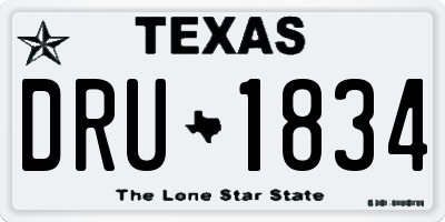TX license plate DRU1834