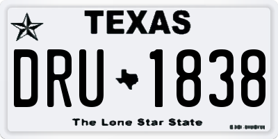 TX license plate DRU1838