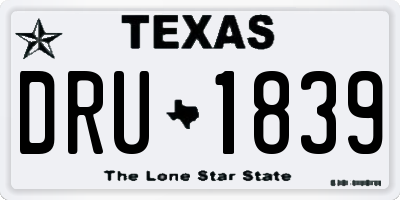 TX license plate DRU1839