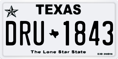 TX license plate DRU1843