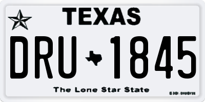 TX license plate DRU1845