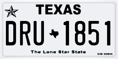 TX license plate DRU1851