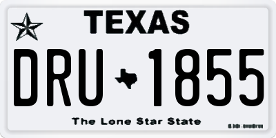 TX license plate DRU1855