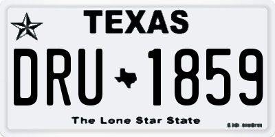 TX license plate DRU1859