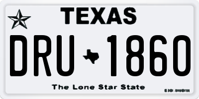 TX license plate DRU1860