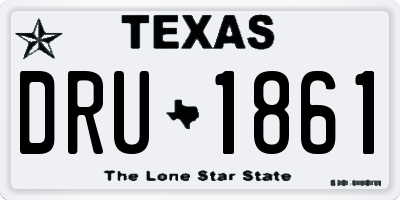 TX license plate DRU1861