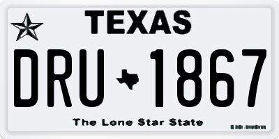 TX license plate DRU1867