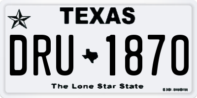 TX license plate DRU1870