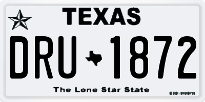 TX license plate DRU1872