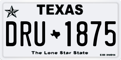 TX license plate DRU1875