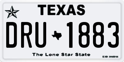 TX license plate DRU1883