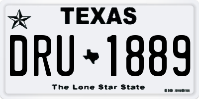 TX license plate DRU1889