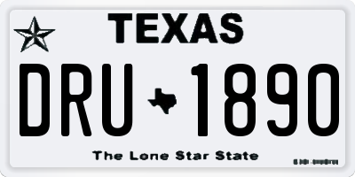 TX license plate DRU1890