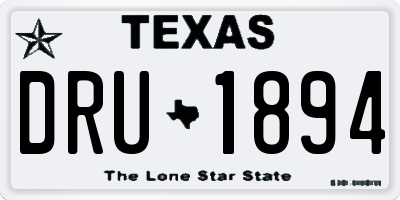 TX license plate DRU1894