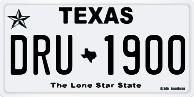 TX license plate DRU1900